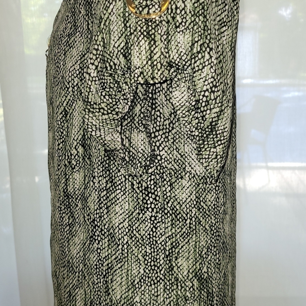 Michael Kors Snakeskin Print Sheer Blouse Women's Size Small, loose fit - Picture 2 of 5
